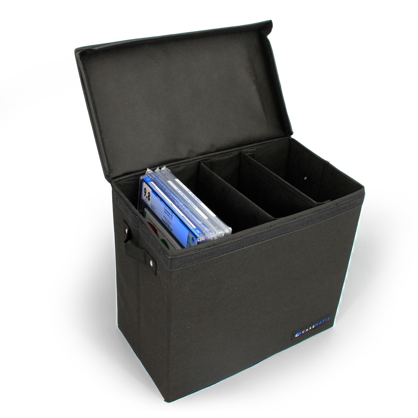 Graded Comic Book Storage Case Fits 28 CGC Graded Comics in Book Bin W/ Dividers