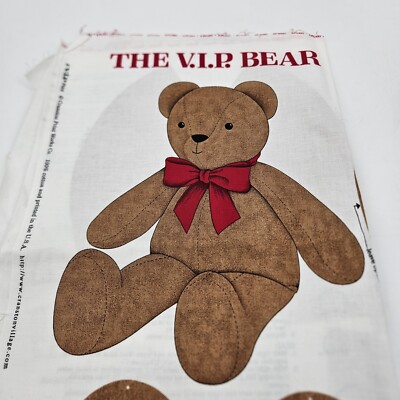 VIP Cranston Print - The V.I.P. Bear 24  Doll - Cut and Sew Fabric Panel