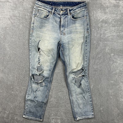 Ksubi Jeans W29 Tsubi Tapered Leg Chitch Punk Blue Denim Light Wash High Rise
