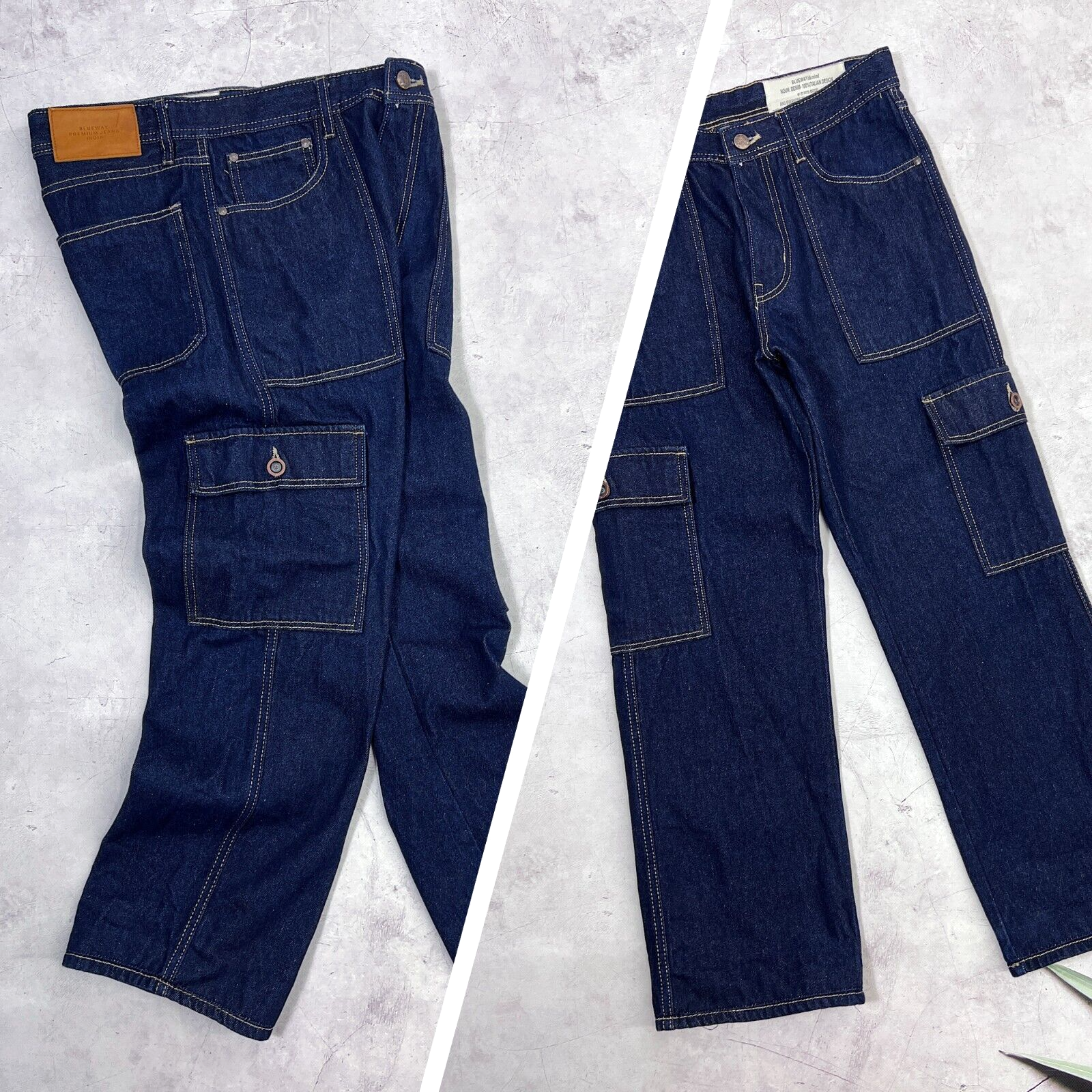 00s japanese label denim cargo skinny