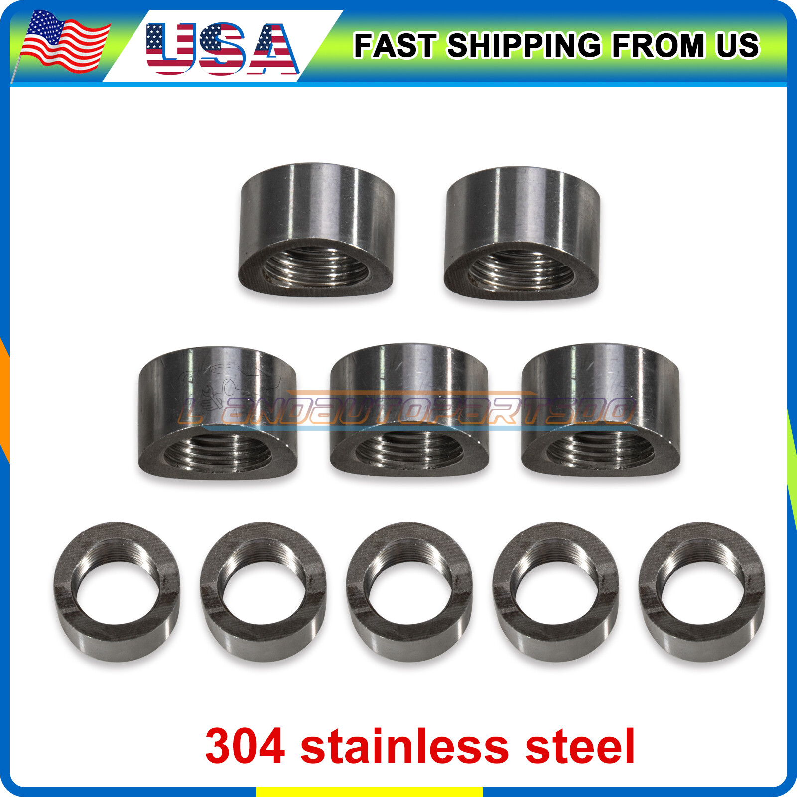 304 STAINLESS 02 O2 OXYGEN SENSOR BUNG M18 X 1.5 SHIPS PRIORITY! (QTY:10PCS)