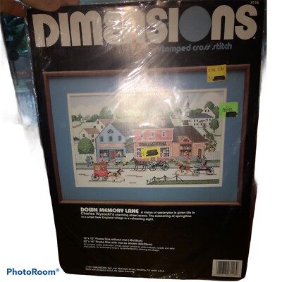 DOWN MEMORY LANE, Dimensions Stamped Cross Stitch Wysocki Kit, MPN 3116, Sealed