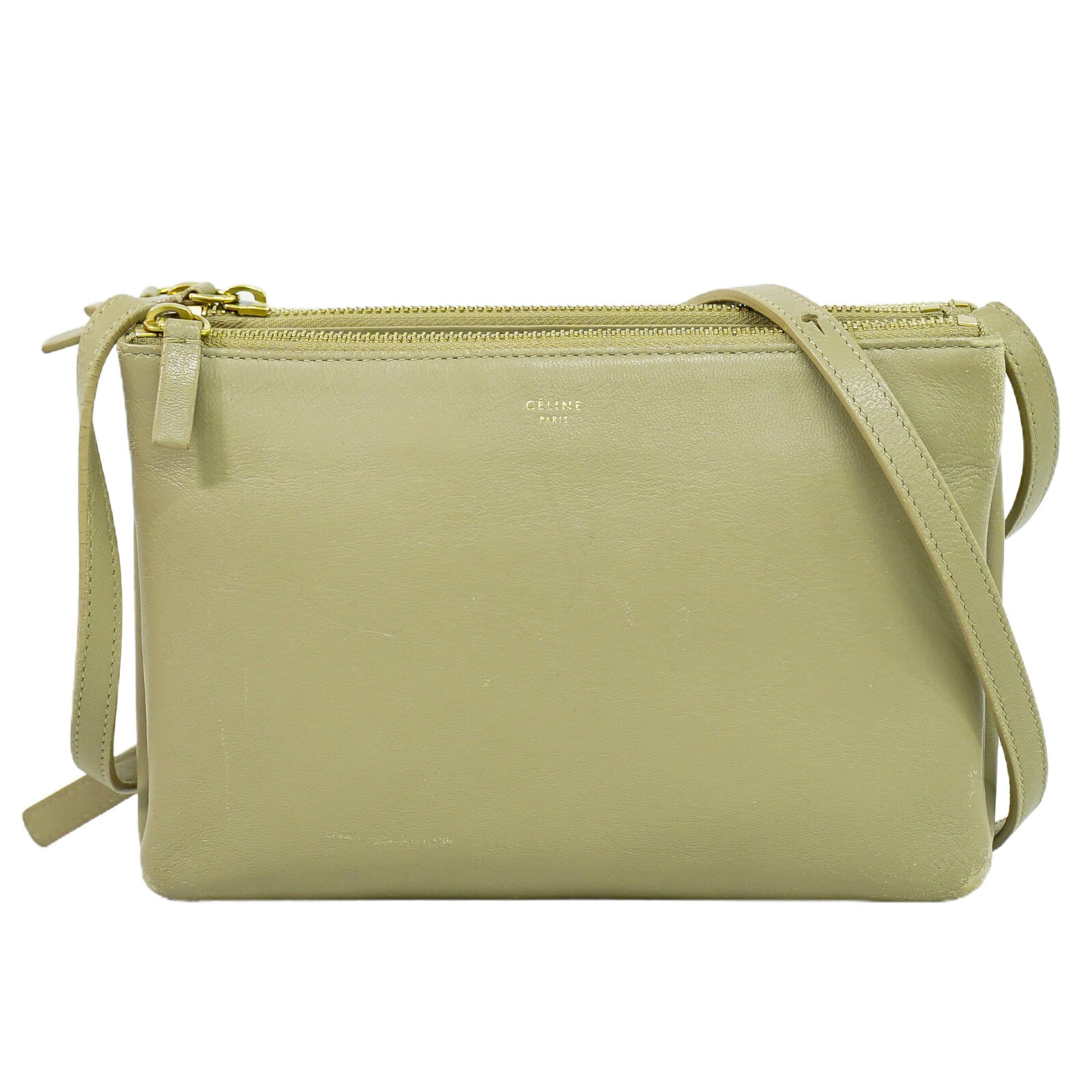 【カラー2色あり♪】CELINE Small Triomphe レザー ショルダー CELINE バイカラーレザーショルダーバッグ