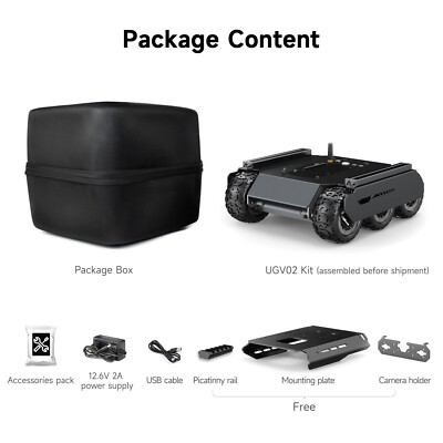Waveshare Flexible And Expandable 6x4 Off-Road UGV, With Extension Rails, ESP32