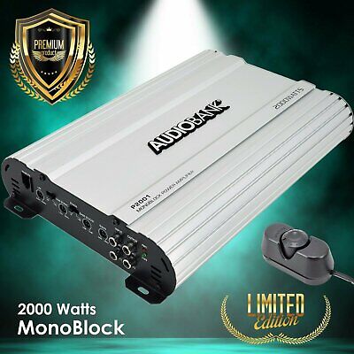 Audiobank Monoblock 2000 WATTS ClasS  D  Amp Car Audio Stereo Bass Amplifiers