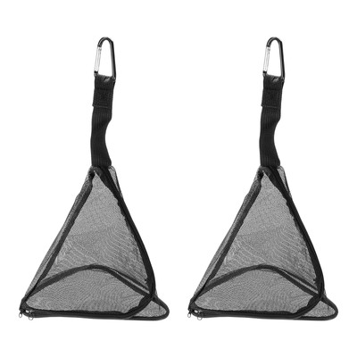 2pcs Camping Drying Net Small Size Outdoor Triangle Mesh Hanging Basket Black