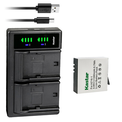 Kastar Battery LTD2 USB Charger for Xiaomi YI AZ16-1 AZ16-2 Yi 4K+ Action Camera