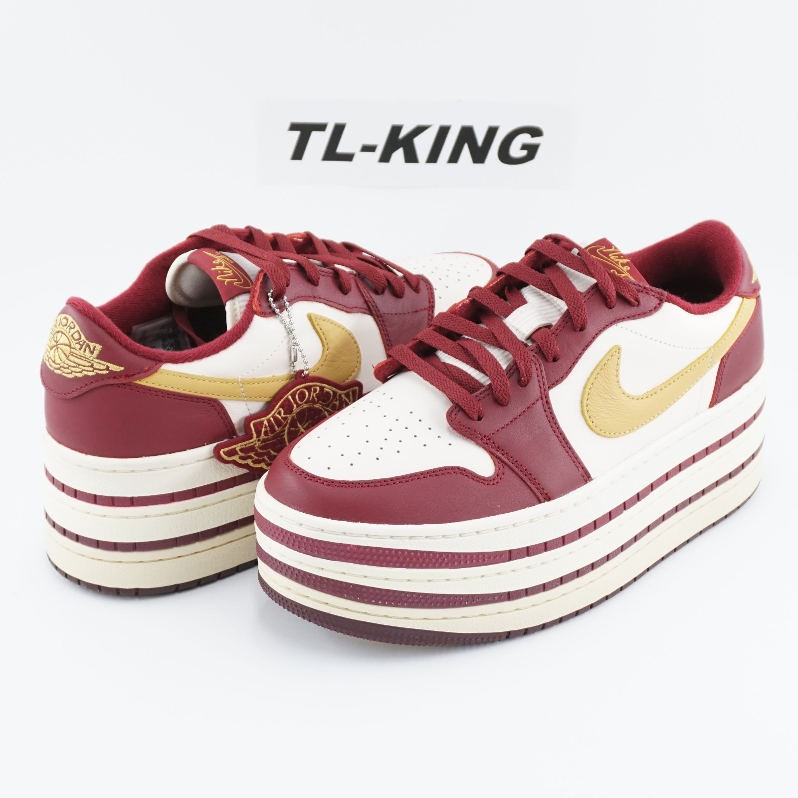 Nike WMNS Air Jordan 1 Triple Stack AJ 1 Team Red Sanded Gold