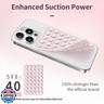 2 Pack Silicone Suction Cup Phone Case Mount Double Sided, Sticky Phone Grip with Higher Suction Power for Cell Phone, Hands-Free Phone Accessories for Selfies and Videos, Light Pink and Light Blue