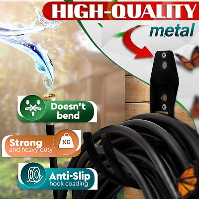 Wall Mount Garden Hose Holder Water Hose Hanger Air Hose Reel for Patio Yard