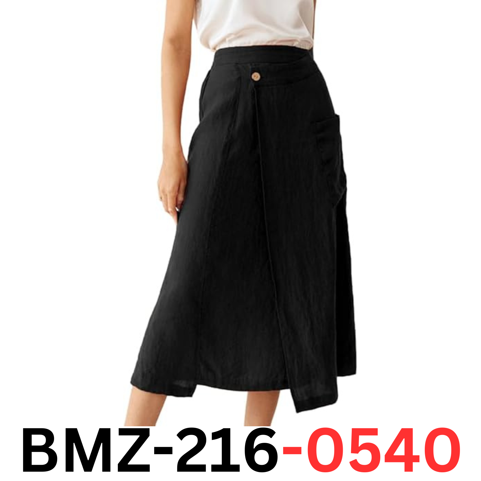 IDEALSANXUN Womens Linen Summer Casual Cotton A Line Elastic Waist Midi Skirt, M