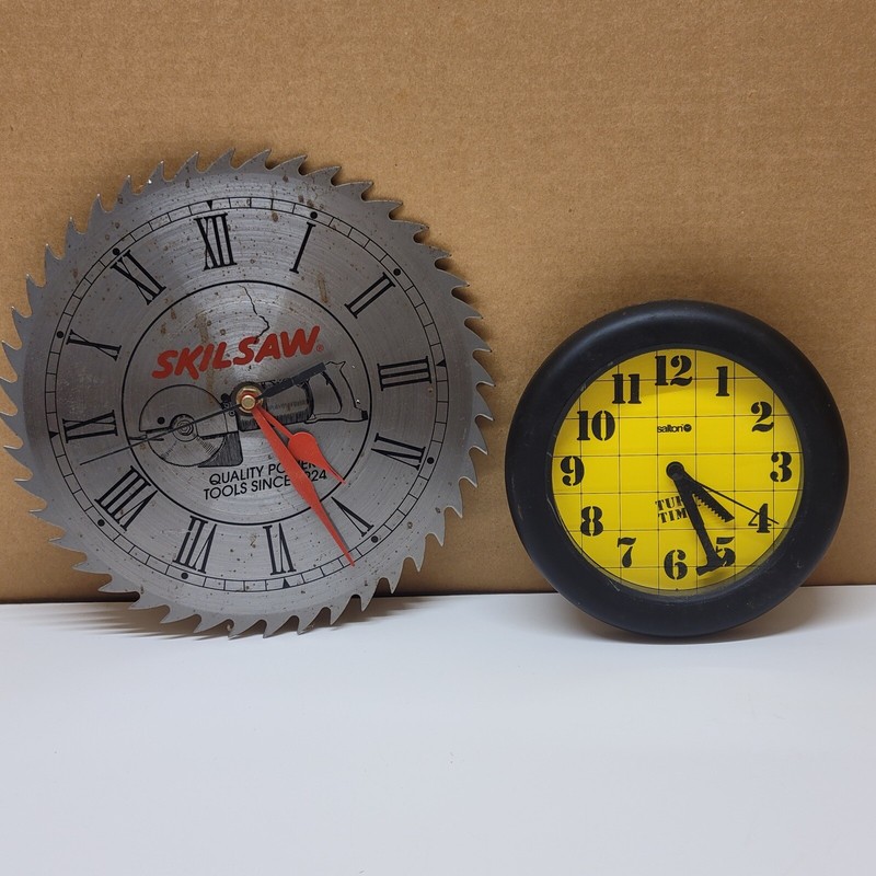 Skill Saw Original 10” Clock On Saw Blade & Salton Tuff Time Clock