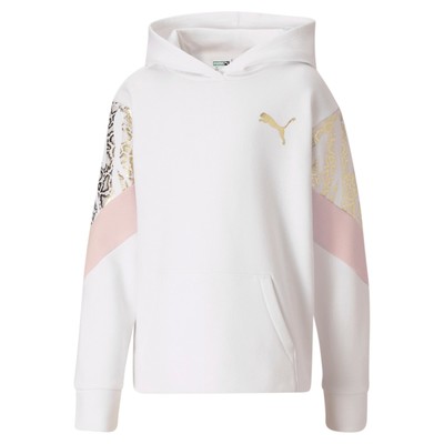 

Белая повседневная верхняя одежда для мальчиков Puma Untamed Pack с капюшоном и логотипом из флиса, Белый