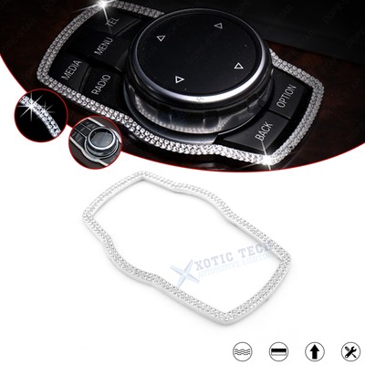 Interior Multi-media Button Frame Diamond Cover Sticker For BMW F30 F31 F34 F32