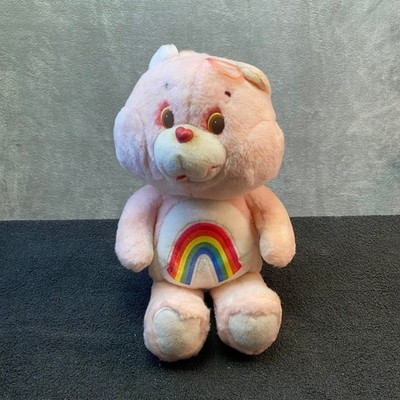 Kenner Cheer Bear Plush Toy Pink 13in Vintage 1983 Rainbow READ
