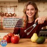 Premium Stainless Steel Apple Corer, Professional Fruit Core Remover Tool with Ergonomic Black Handle, Serrated Blades for Apples, Pears, Peaches, Plums, Easy Use and Clean (Black)