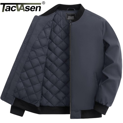 ジャケット・アウター detachable bomber tailored jacket Men's Bomber Jacket Warm Quilted Lined Full-Zip Casual