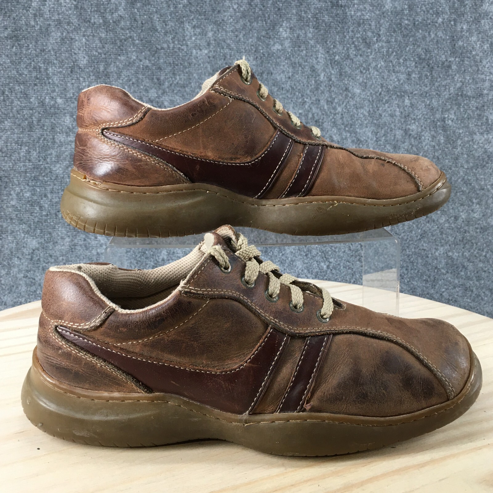 GBX Shoes Mens 10 M Bicycle Toe Lace Up Oxford Sneakers Brown Leather  Casual | eBay