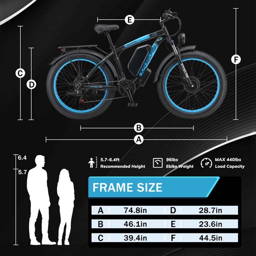 KETELES 2000W E-Bike V3 Electric Bicycle 26" FatTire 48V 23Ah Dual Motor 35MPH