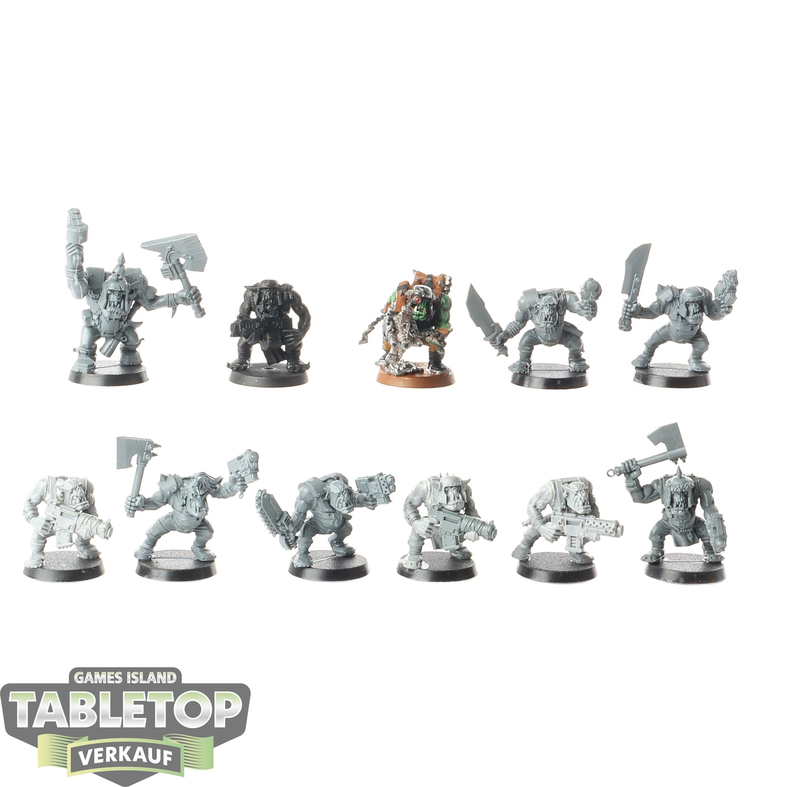 Orks - 11 x Ork Boyz - teilweise bemalt