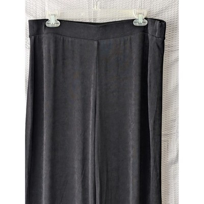 Chico's Travelers Black Wide Leg Pants Size 2R US 12/14 Regular Pull On Elastic