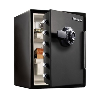 SentrySafe Black Fireproof Waterproof Floor Safe with Dial Combination Lock f...