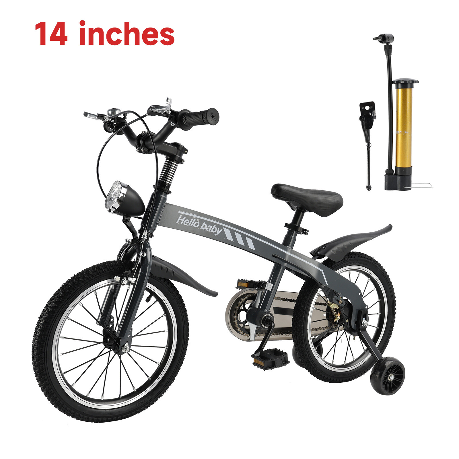 14 inches kid's bike children bicycle with LED headlight boys and girls gift
