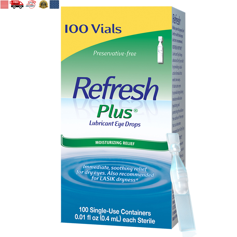 Refresh plus Lubricant Eye Drops, 100 Single Use Containers 