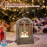 LSISOVO Christmas Snow Globe Lantern,Christmas Decorations Indoor for Home,with 6 Hour Timer Musical Snow Globes,Battery Or USB Powered Swirling Glitter Lantern Christmas Decor Gifts,Snowman Family