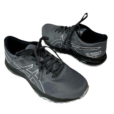 NEW Asics Mens Gel Scram 5 Trail Running Shoes Sz 7 Gray Lace Up Athletic Sporty