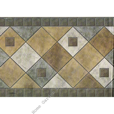 Diamond Gray Slate Marble Wall Tile Peel Stick Vinyl Kitchen Backsplash 11.5''