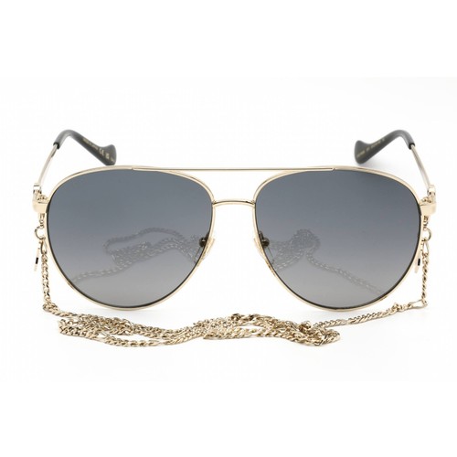 Pre-owned Gucci Women's Sunglasses Gold Aviator Metal Full Rim Frame Gg1088s 001 In Grey Gradient