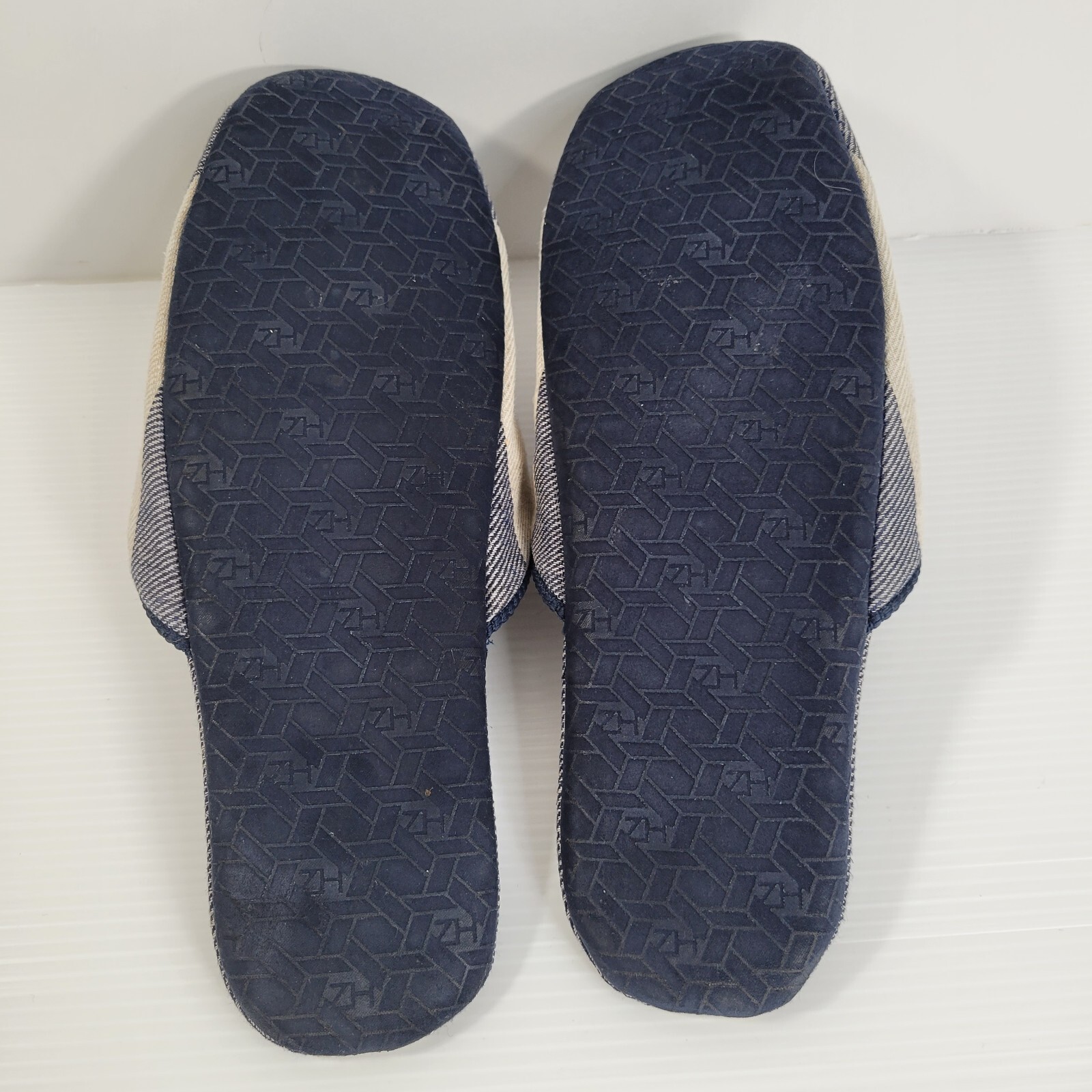 Zara Home Man Collection Slippers Size 8.5 Striped Slip On House Shoes EU 42