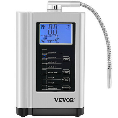 VEVOR Water Ionizer Machine Alkaline Acid Water Purifier PH3.5-10.5 w/ 3.8