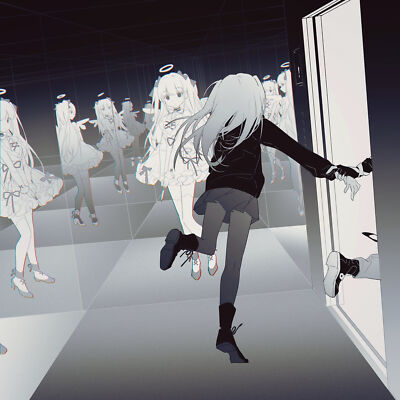 Anime Girls Running Reflection Nimbus Long Hair  Gaming Mat Desk 3871