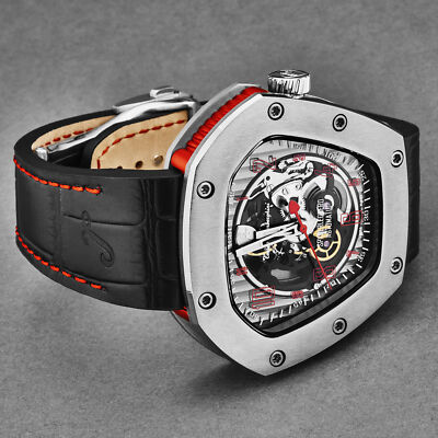 Pre-owned Tonino Lamborghini Men's 'spyderleggero' Skeleton Dial Automatic Watch Tlf-t06-2