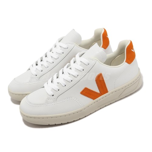 

Veja V-12 Leather Extra White Pumpkin Orange Women Casual Lifestyle XD0203113A, Белый, V-12 Leather