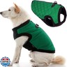 Gooby Fashion Vest Dog Jacket - Green, Medium - Warm Zip Up Bomber Vest with Dual D Ring Leash - Winter Water Resistant Small Dog Sweater