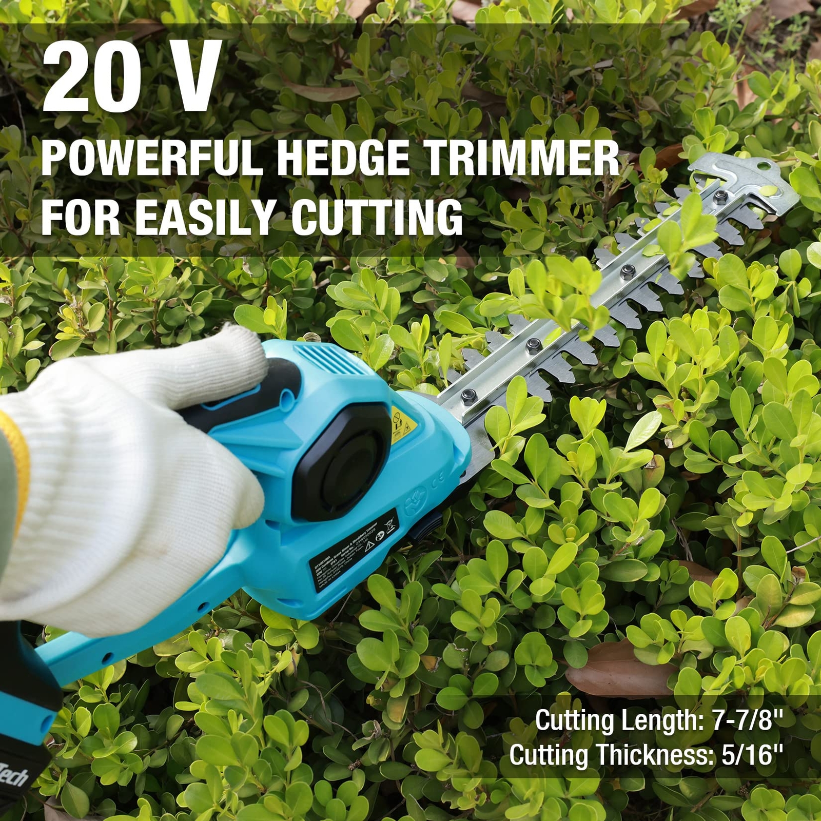 DURATECH 20V Cordless Hedge Trimmer Grass Shears 2-in-1 Shrubbery Hedge Trimmer