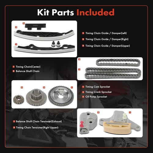 10x Engine Timing Chain Kit for Nissan Altima Rogue 2010-2013 Rogue Select 2.5L