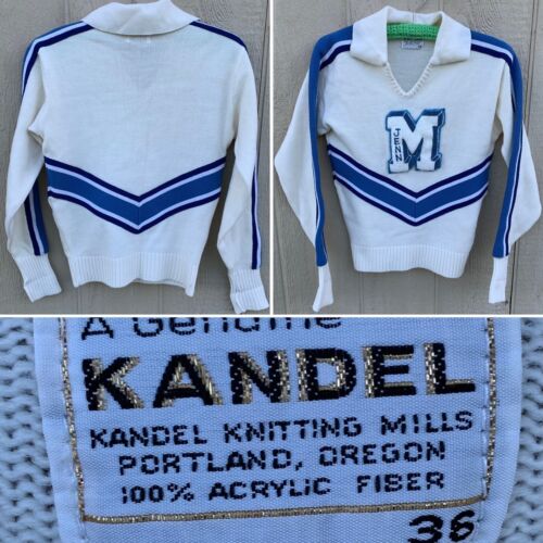 vintage cheer cheerleader sweater “letter M” Kandel Knitting vintage cheer cheerleader sweater “letter M” Kandel Knitting