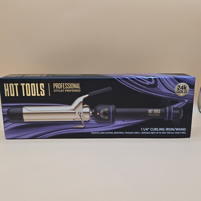 Hot Tools 24k Gold Professional Stylist Preferred 1.25 Inch Tapered Curling Iron