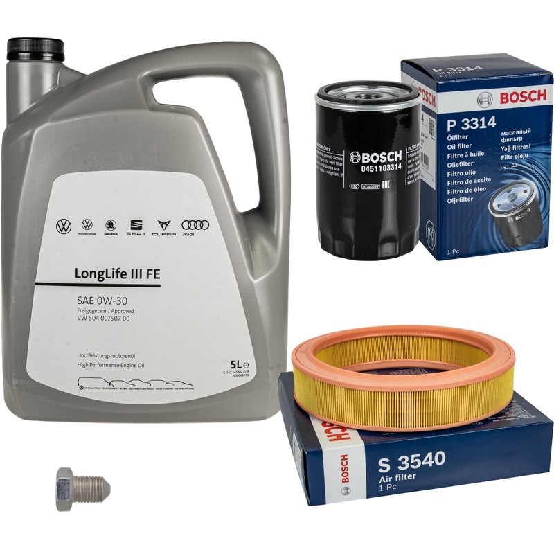 Bosch Inspection Set 5l Vw Huile Moteur 0w-30 Longlife Iiife Pour