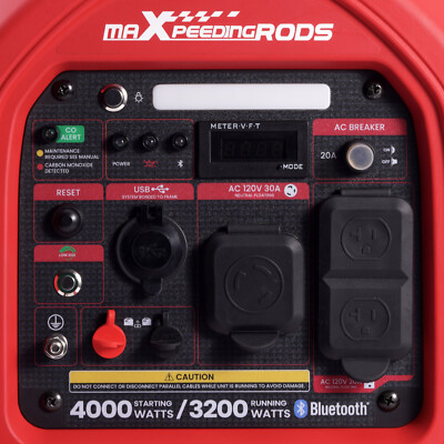 Gas-powered 4000 Watt Generator Portable EV-Charging w/Bluetooth CO Alert