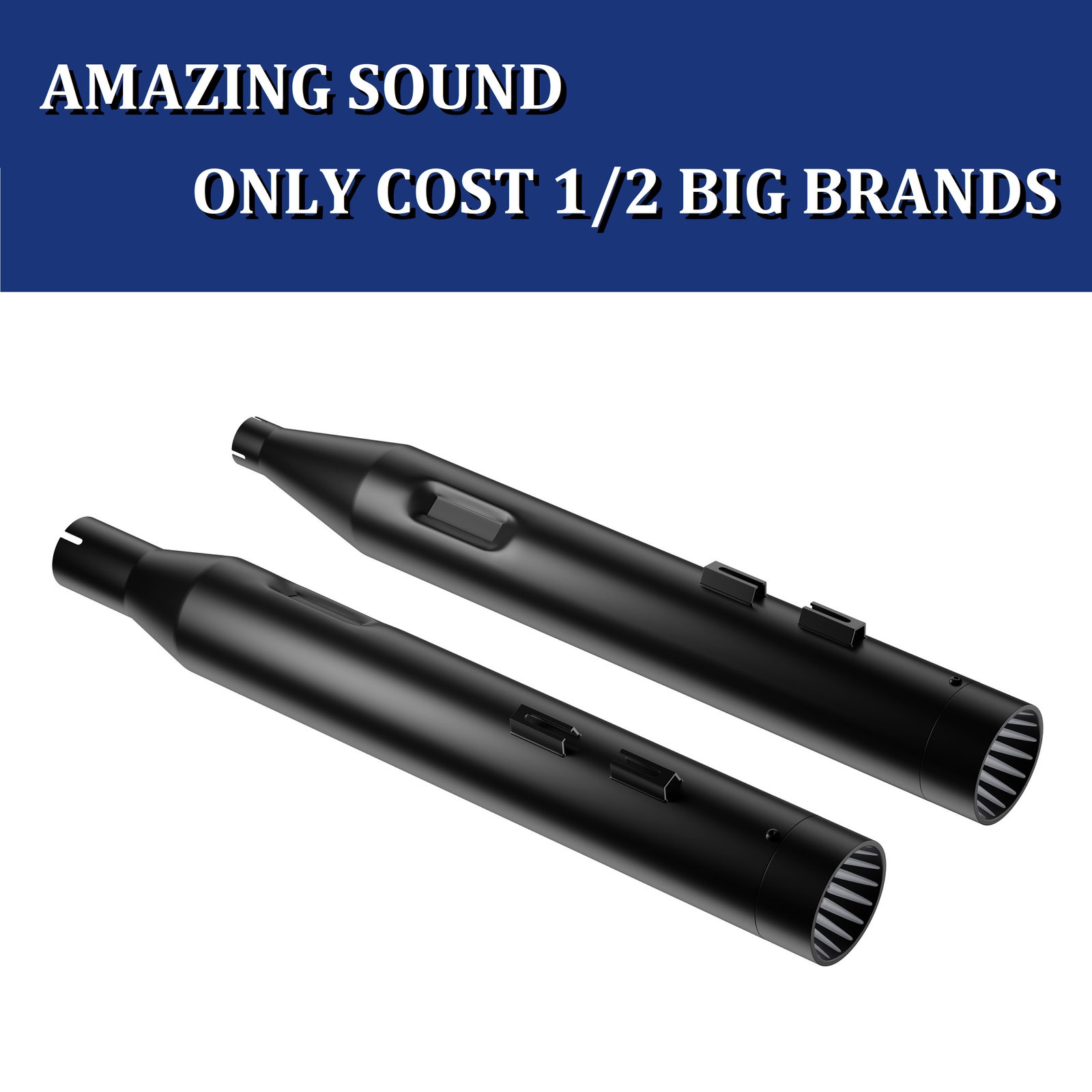 CERAKOTE Ceramic No-Fading 4.0'' 2X Loud Pipes for Harley Slip On Mufflers