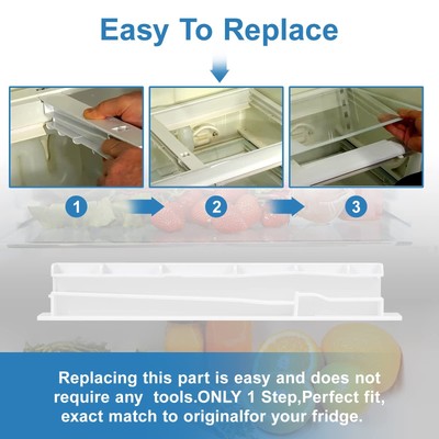 UPGRADED WPW10671238 W10671238 Refrigerator Drawer Slide Rail, Fridge Crisper...