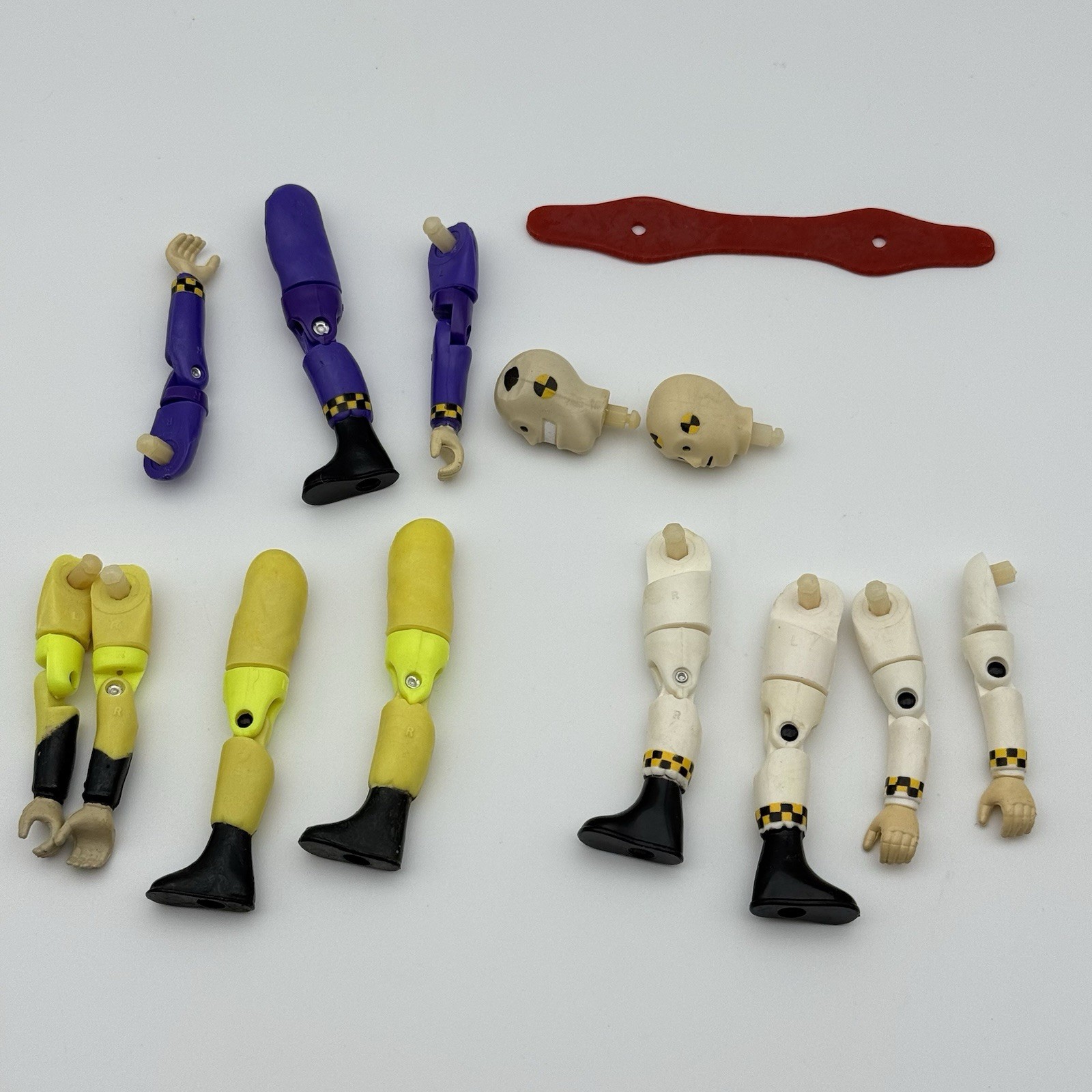 Vintage Tyco Crash Dummies Test Figures Accessories Body Parts Heads Arms Legs