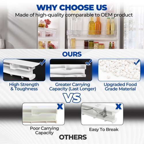 Center Crisper Rail Drawer For Refrigerator Whirlpool Replace #W10671238