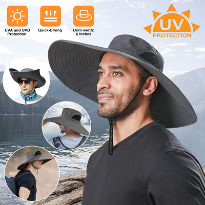 Wide Brim Sun Hat UV Protection Bucket Cap For Hiking Camping Fishing Men Women