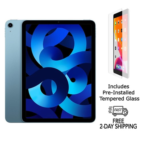 Apple iPad Air 5 A2588 WiFi 256GB Blue with Tempered Glass